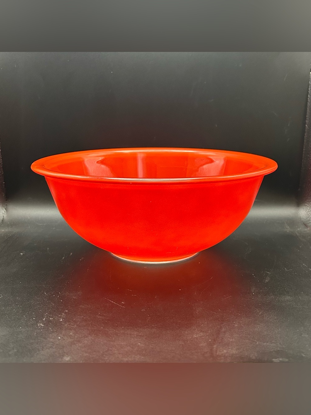 Vintage Pyrex Red Glass Clear Bottom Nesting Mixing Bowl #325 2.5L.